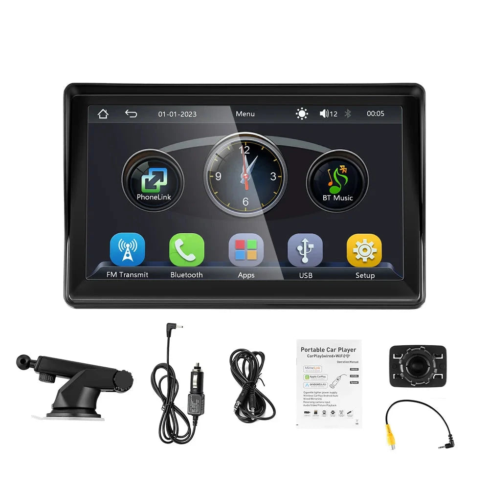 Carplay scherm 7 inch - 12v aansluiting